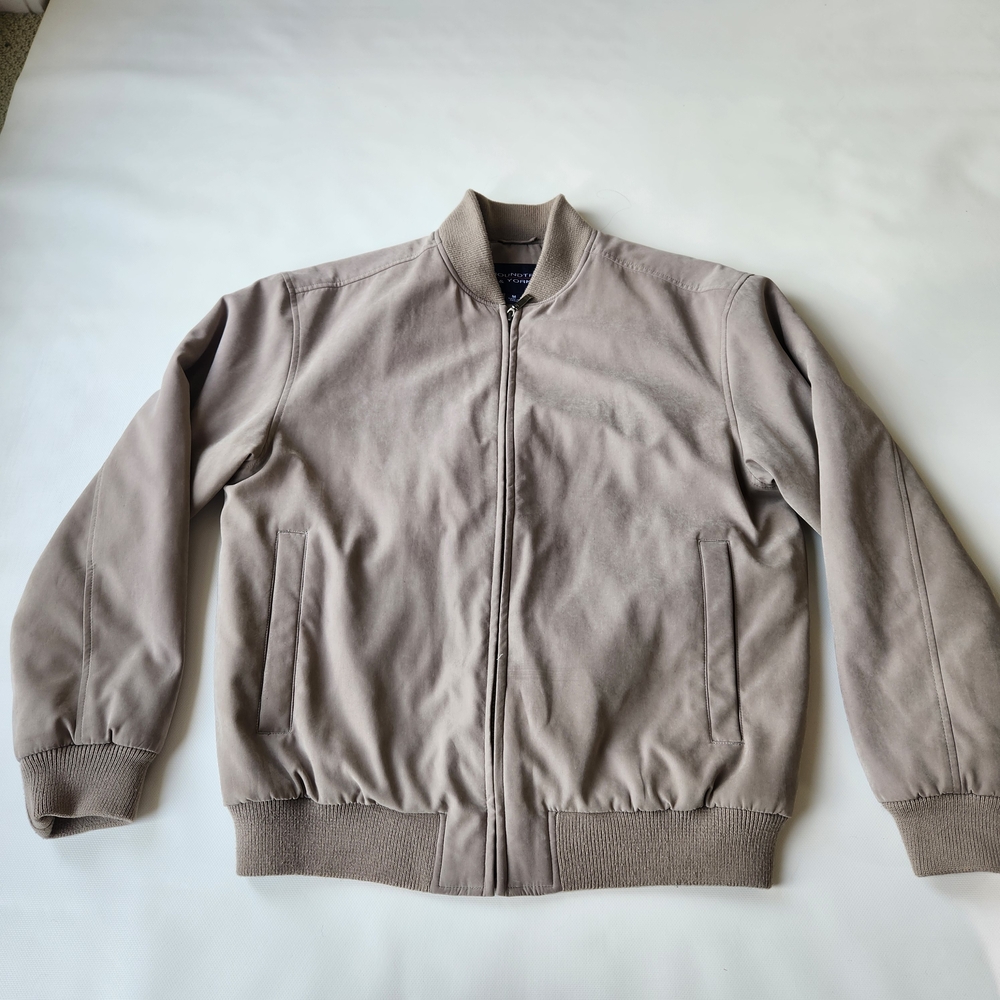 Round Tree & Yorke Men's Grey Jacket Zipper Front Bomber Style
